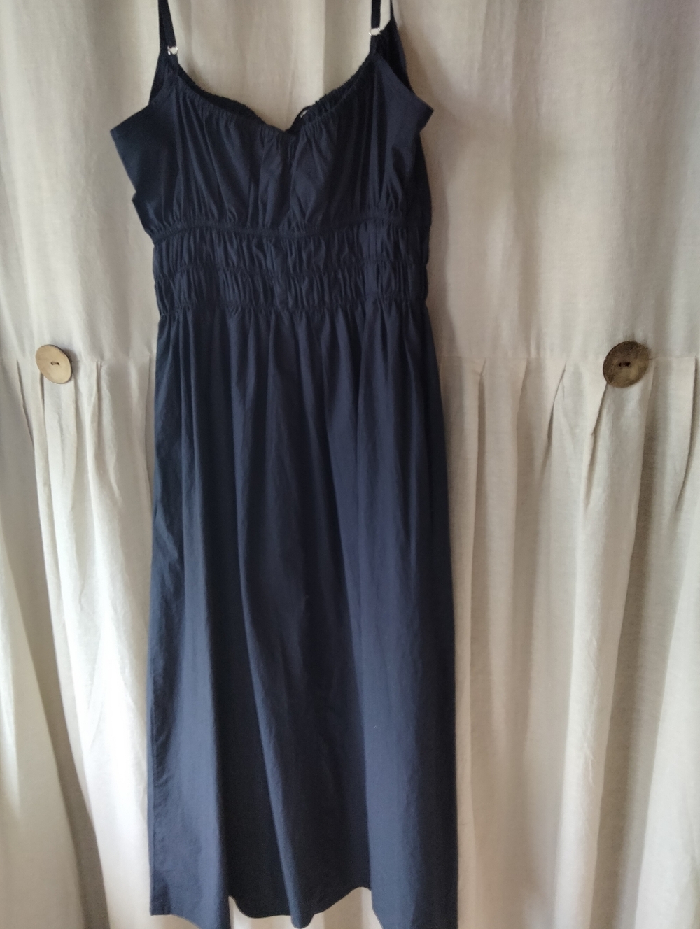 Ciao Lucia Navy Washed Cotton Maxi Dress with Spaghetti Straps - Picture 7 of 10